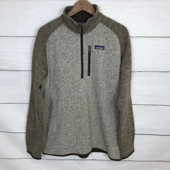 Patagonia Other - NWT Patagonia Men's L Better Sweater 1/4 Zip Fleece Jacket Beige Gray Pullover
